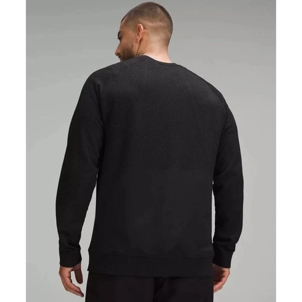 Lululemon Engineered Warmth Crewneck Black Merino Wool Blend Mens Large Sweater